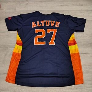 Houston Astros Jose Altuve 27 Jersey Navy Blue Tequila Sunrise Coca-Cola XL